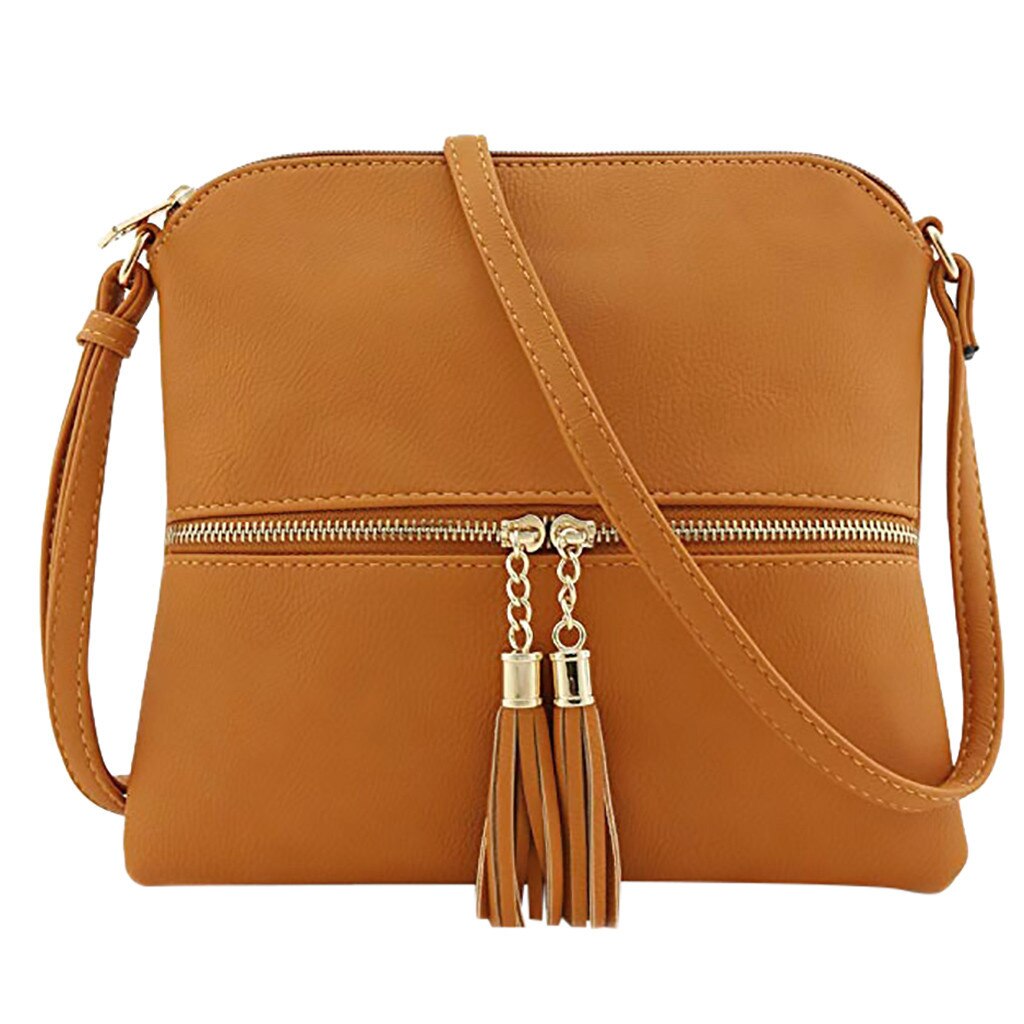 Frauen Leder Quaste Umhängetasche kleine Tasche für frauen mochila Reine Farbe Schulter Messenger Tasche brieftasche bolsos para mujer feminina: Khaki