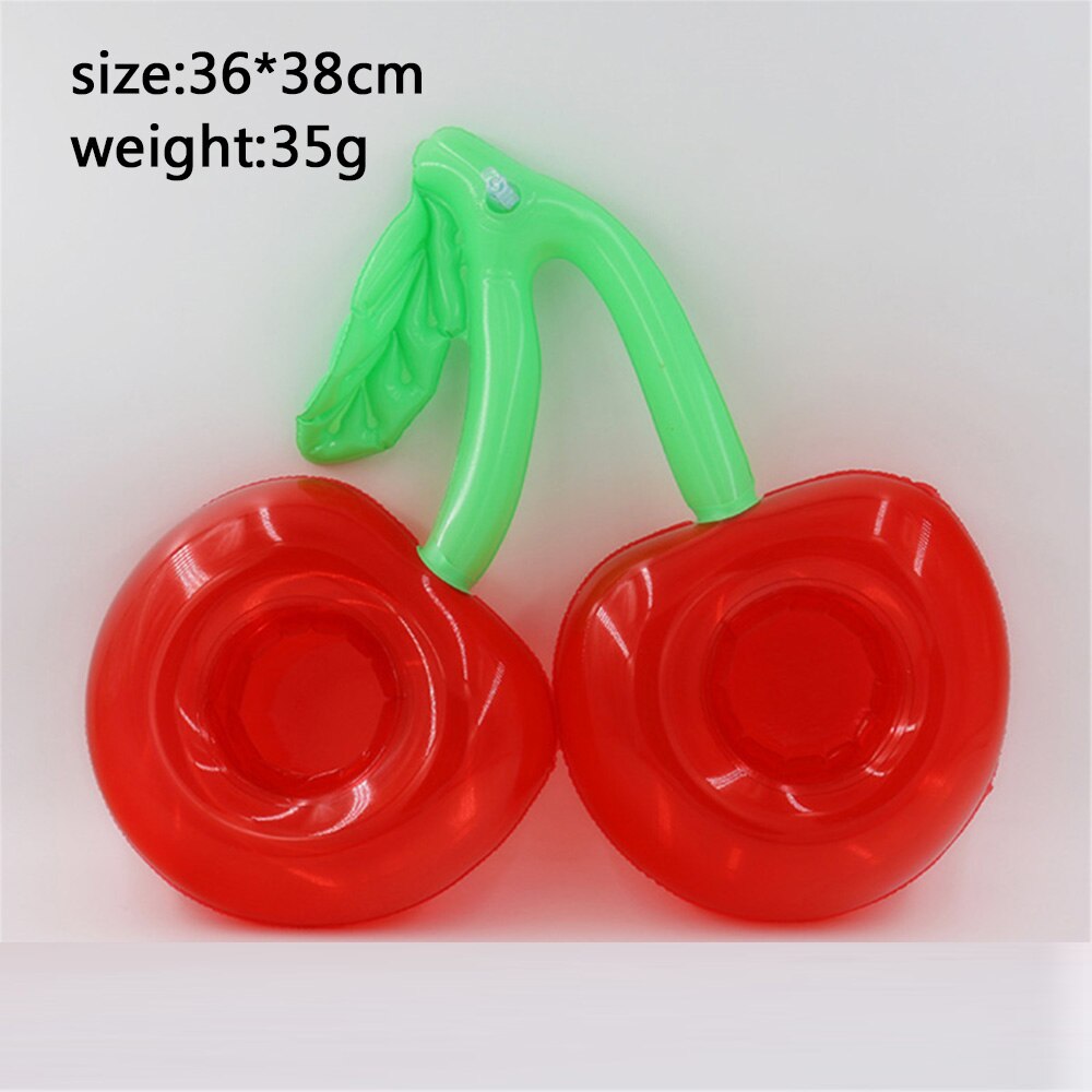 Swimming Cup Seat Float Water Toy Drink Cup Holder Animal Plant Summer Pool Accessories: Two cherries