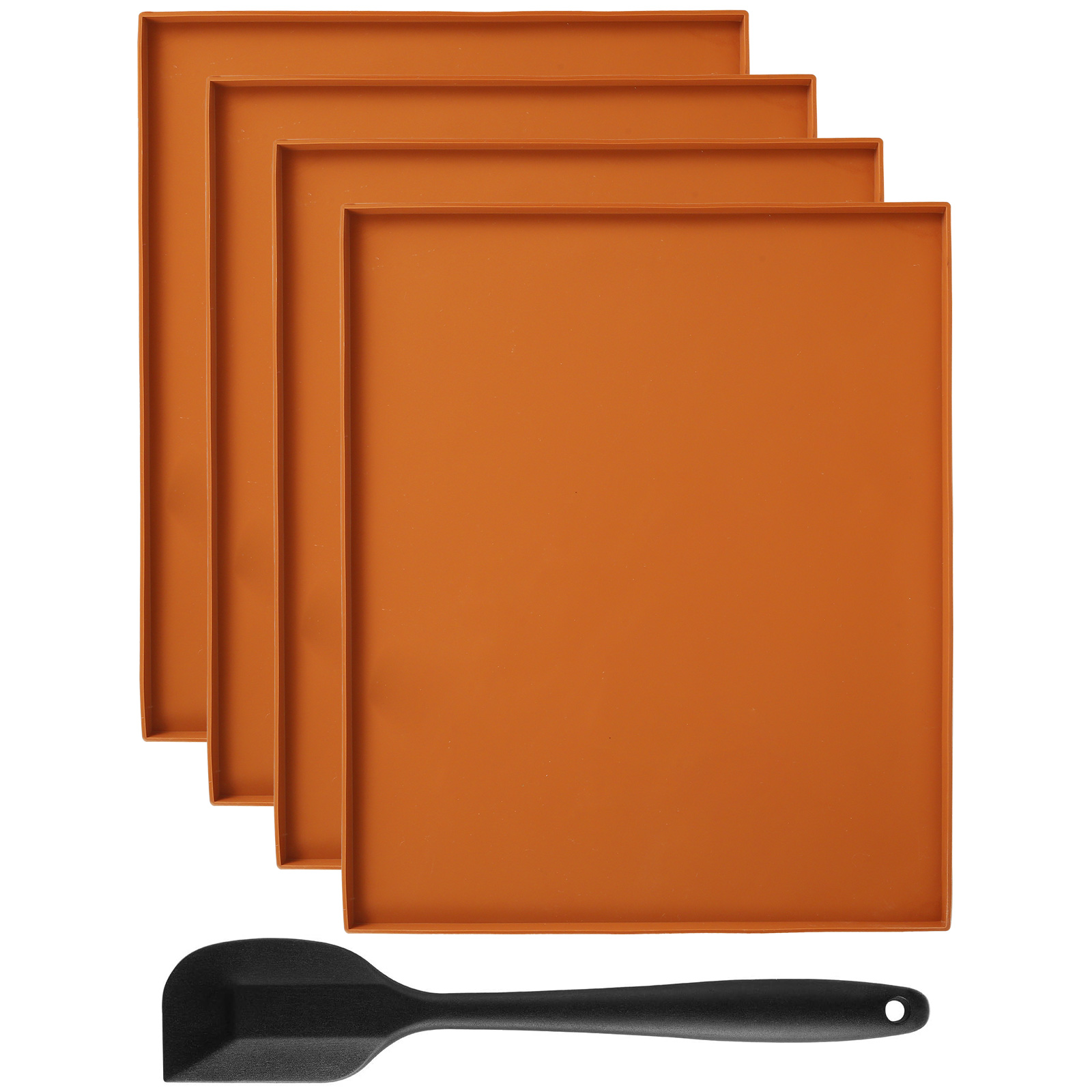 4 Stuks Siliconen Dehydrator Matten Met Rand Non-stick Dehydrator Vellen Multifunctionele Dehydrator Trays Voor Keuken Bakken Tools: Licht Groen