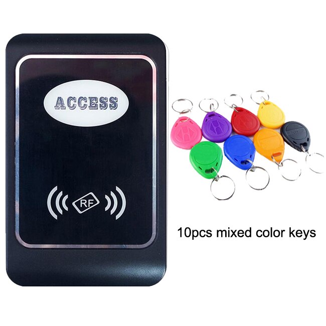 Rfid-kaartlezer toegangscontrole machine waterdicht 13.56 mhz /125 khz proximity kaart toegangscontrole lezer wiegand 34 ip65 lezer: Id  ac 10 gemengde sleutels