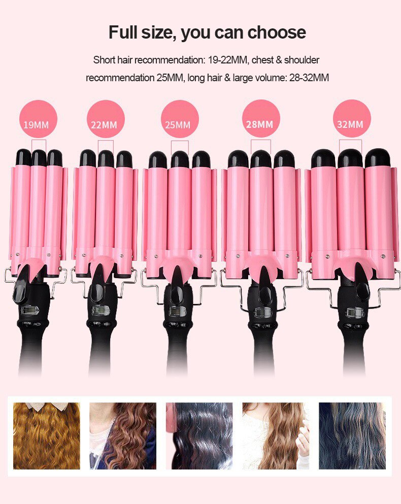 Triple Barrel Curling Iron Wand 32/25mm Hair Waver Curler Ceramic Curling Iron Hair Waving Styling Tools Crimping Tool