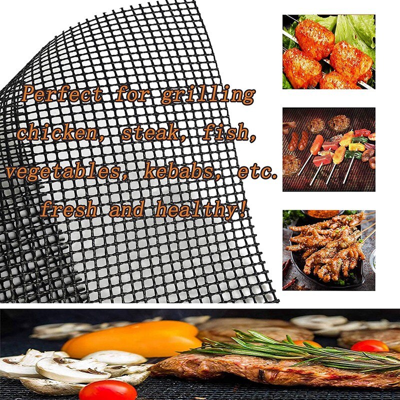 Alfombrillas Antiadherentes Para Barbacoa - Pack De 5, 40x33 Cm, Resistentes Al Calor, Reutilizables