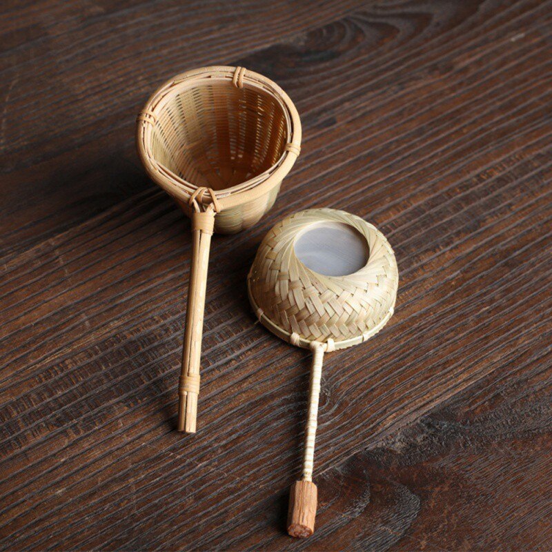 Teaism Tea Table Decor Tea Decorative Tea Strainers Bamboo Rattan Gourd Shaped Tea Leaves Funnel Ceremony Accessories
