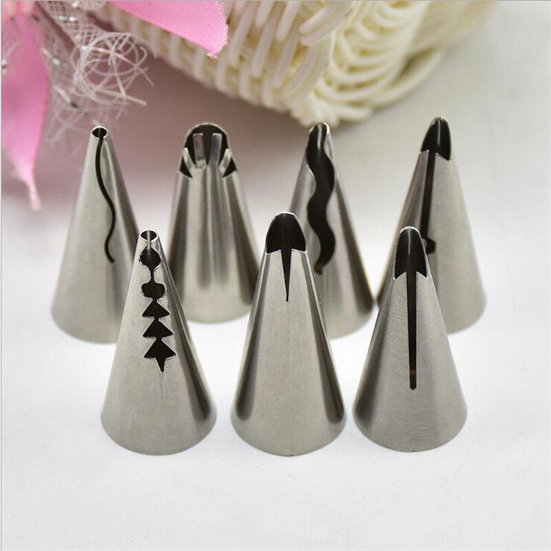 10 Stks/set Wedding Cake Decorating Icing Rvs Russische Nozzles Rok Taart Nozzles Piping Tips Gebak Siliconen Cake Zakken