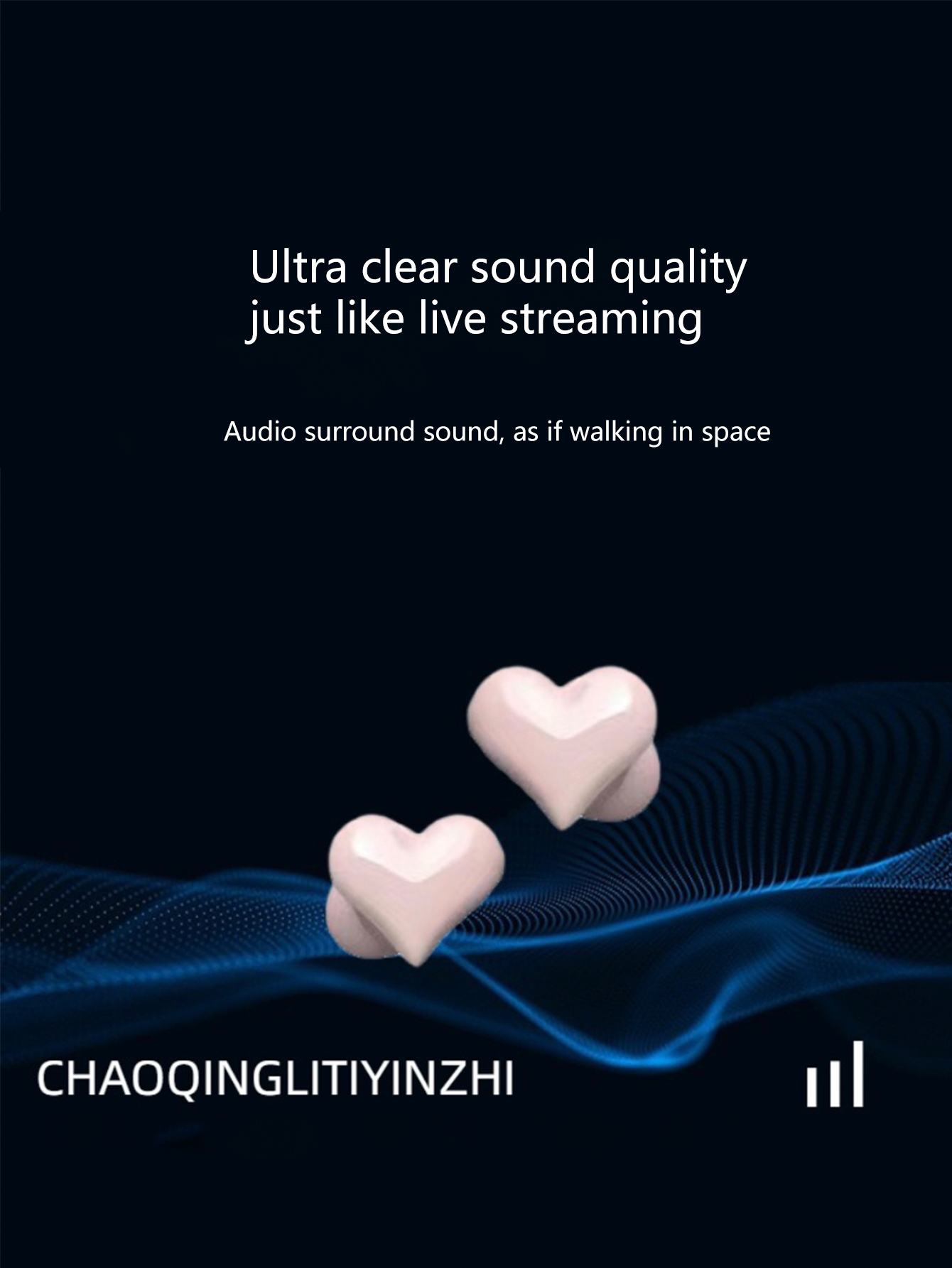 Mini fones de ouvido sem fio amor, fones de ouvido em forma de coração bonitos fones de ouvido esportivos sem fio, mini fones de ouvido portáteis de longa duração