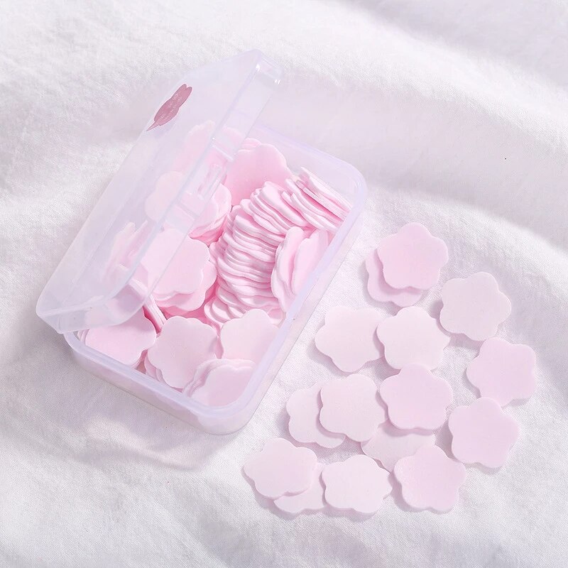 1000Pcs Flower Shape Soap Paper Travel Soap Paper Washing Hand Bath Clean Scented Slice Sheets Foaming Paper Soap Soap Dishes