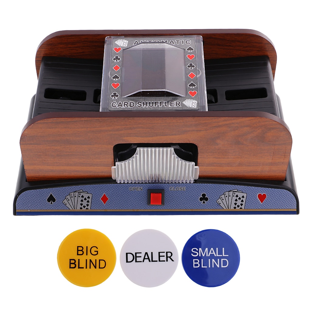 2 Deck Automatic Card Shuffler with 2 Decks of Bicycle Playing Cards + Dealer Button Set