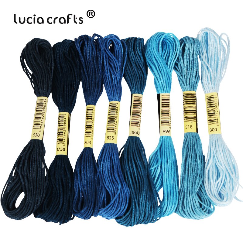 Lucia Crafts 8 Pcs/Lot Multicolor Thread Cross Stitch Cotton Sewing Skeins Embroidery Thread Kit DIY Sewing W0311: C4