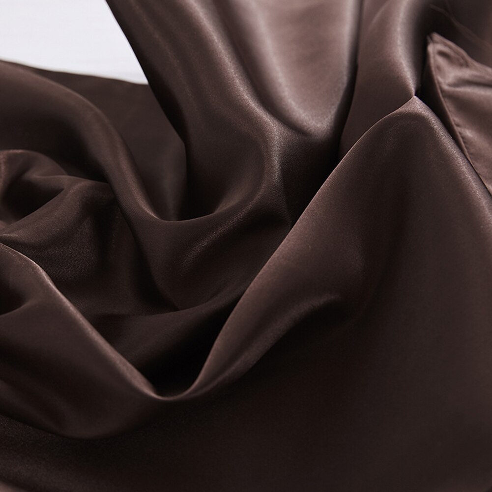 Funda de almohada de satén de poliéster suave, cubierta protectora de tela de color sólido, luz Invisible, decoración del hogar: coffee