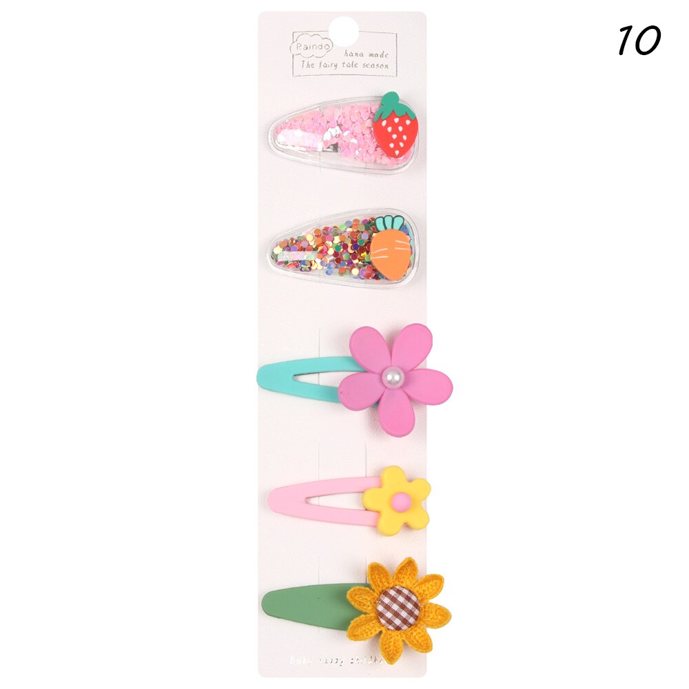 5 Pcs Baby Meisjes Mooie Fruit Sequin Haar Clips Prinses Glanzende Kleurrijke Haarspelden Haarspeldjes Leuke Zoete Hoofddeksels Haar Accessoires: 10