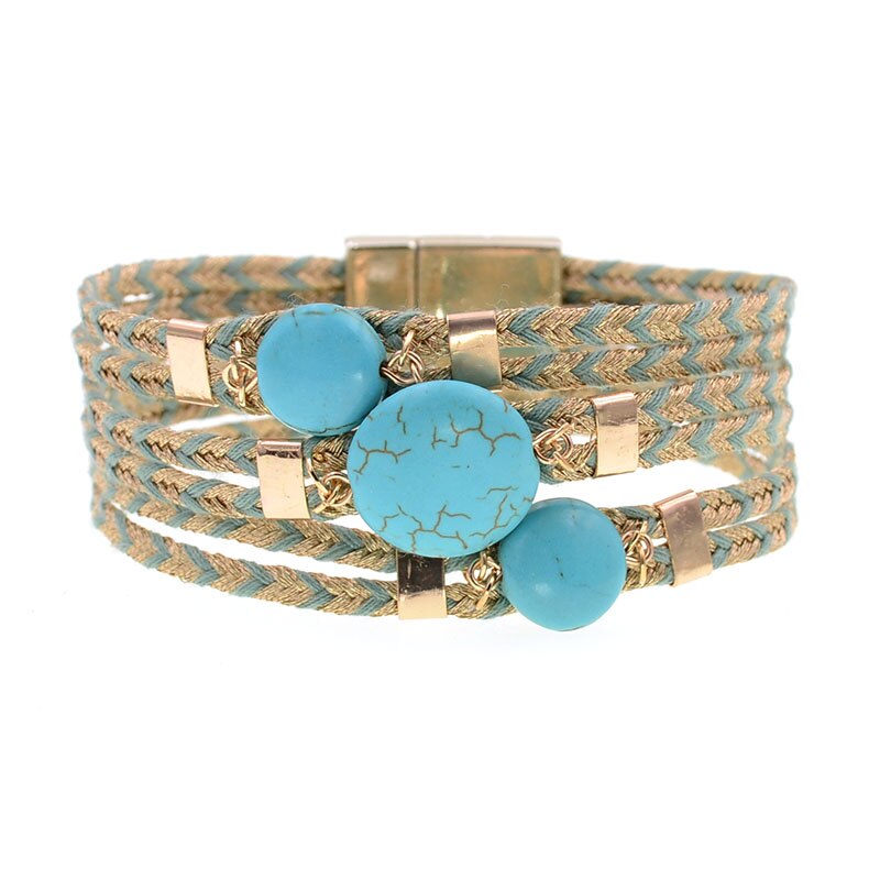 WELLMORE-bracelets pour femmes, breloques en coton bohémien, pierre naturelle, bijoux à la , bracelets pour femme, , directe