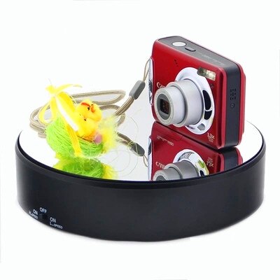 UNTCENT Mirror reflective 360 electric rotating display stand for camera phone watch jewelry display stand 2 speed +5kg load