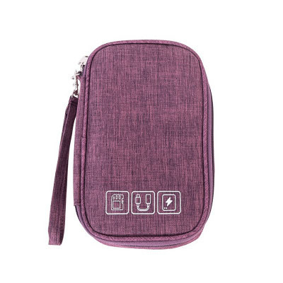 Charger Cable Travel Accessories Digital Bag Shockproof Electronic Power Bank Gadgets Pouch Organizer Earphone USB Storage Bag: Purple