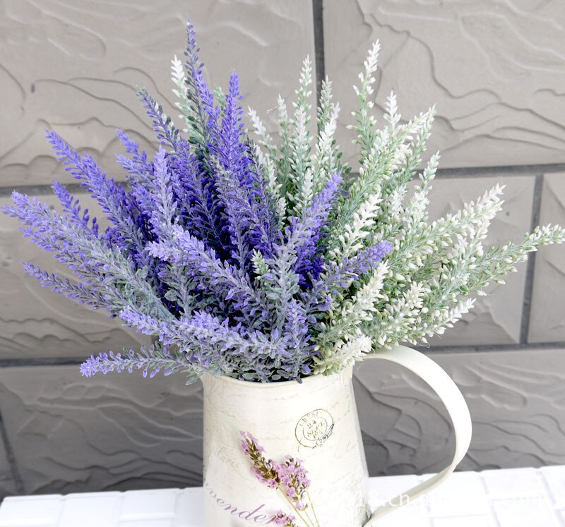 Kunstmatig Lavendelboeket, Decoratieve Paarse Lavendel Zijden Bloemen
