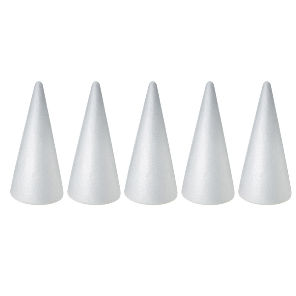 2 stuks kinder diy knutsel kegel accessoires kerst kegel handgemaakte witte massieve schuim kegel  (38 x 13.5cm): Wit 2