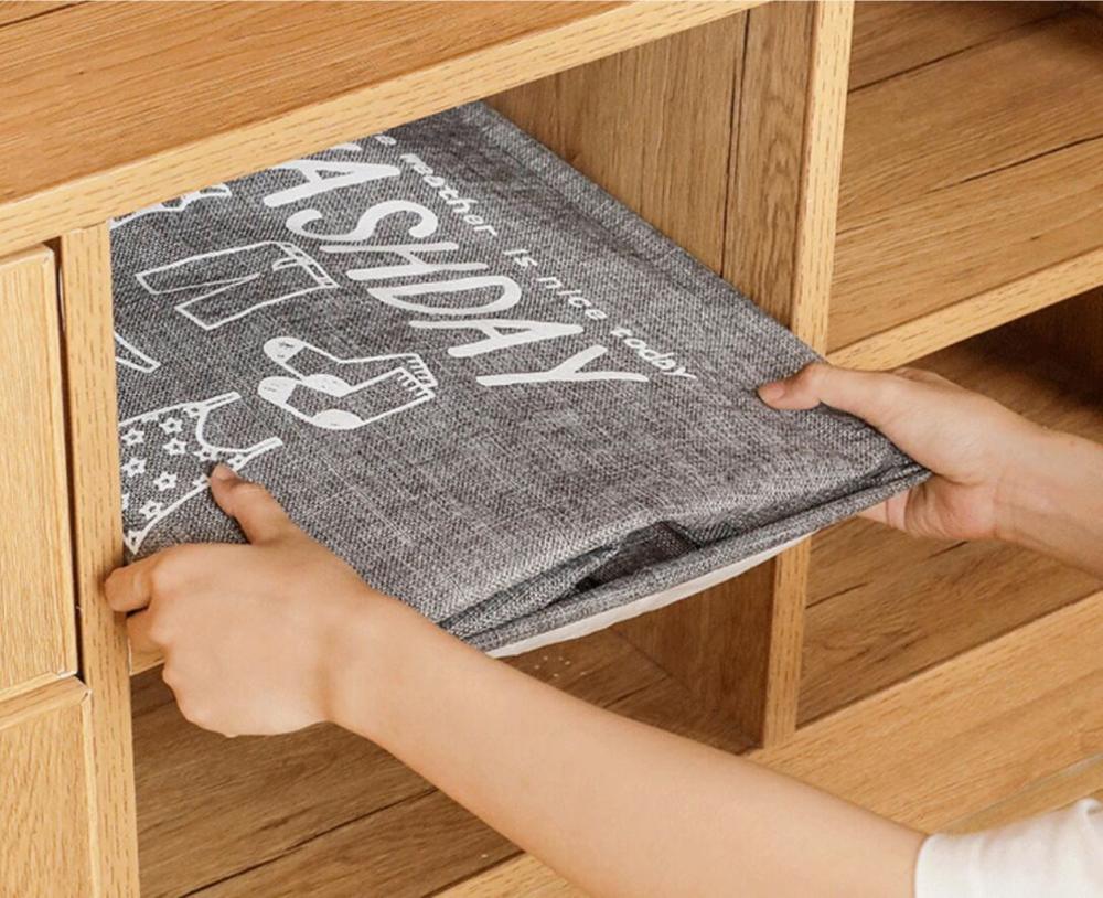 Large Laundry Basket Pop-Up Laundry Hampers Collapsible Clothes Storage Basket, Waterproof Linen Fabric with Drawstring