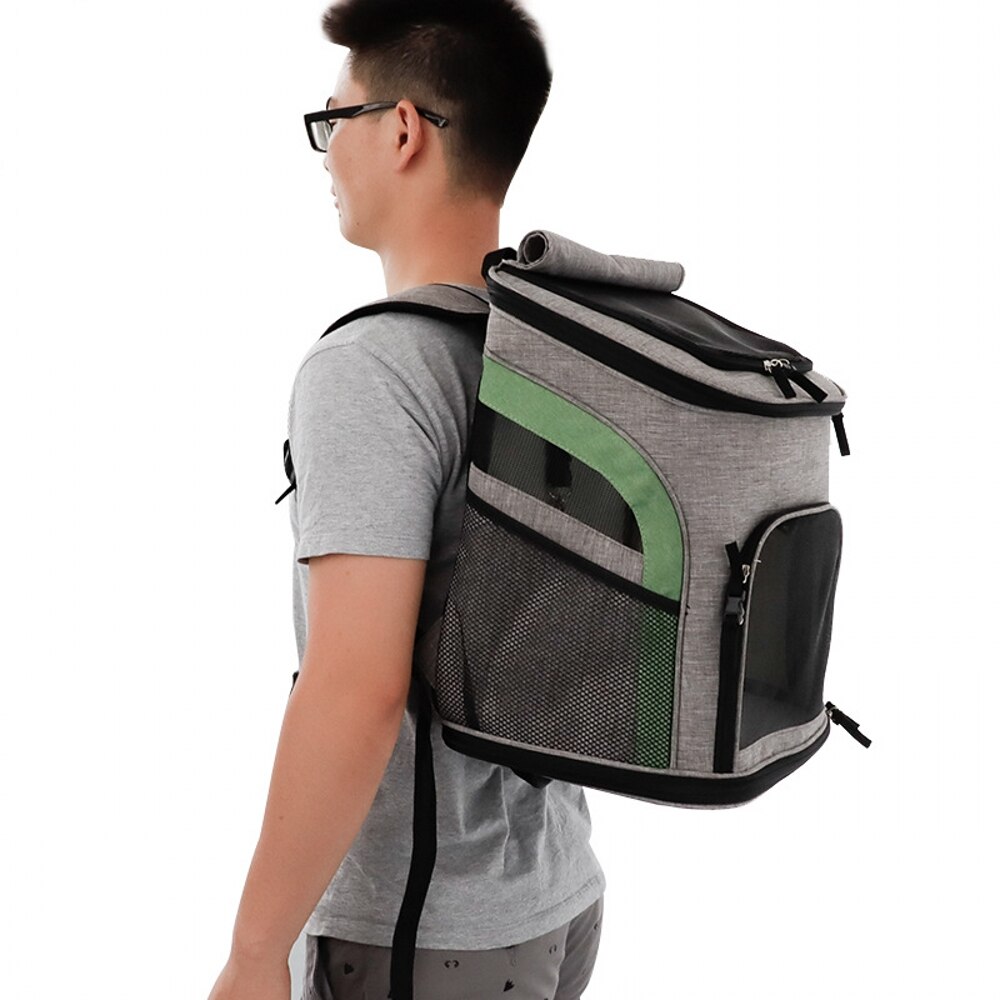 Bolsa de malla para perros, mochila transpirable para perros, bolsa de transporte para gatos de gran capacidad, bolsa de transporte para mascotas Oxford, bolsa de transportador de tela