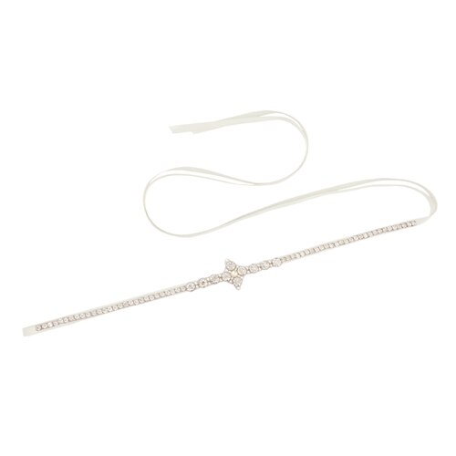 TRiXY S391 Stunning Silver Diamond Belt Wedding Dress Belt Thin Rhinestone Belt Pearls Belts Formal Belts for Bridesmaid Dresses: off white