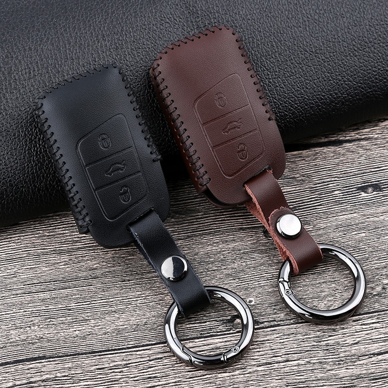 Leather Car Key Cover Case for VW Volkswagen Tiguan mk2 Magotan Passat B8 Polo Golf 4 5 6 7 mk7 Jetta mk6 Eos Scirocco