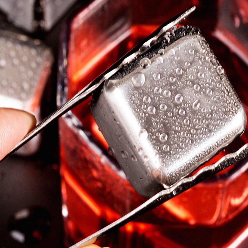 Stainless Steel Ice Cubes Reusable Whiskey Wine Freezing Cubes Chiller Drink Multifunction Eco-Friendly Party Bar Cooler Tools