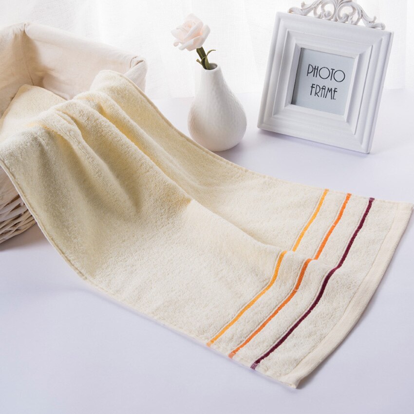 100%  katoenen gestreepte handdoeken met effen oppervlak, snel drogende handdoeken voor volwassenen versus roze haartulbandhanddoek: Geel