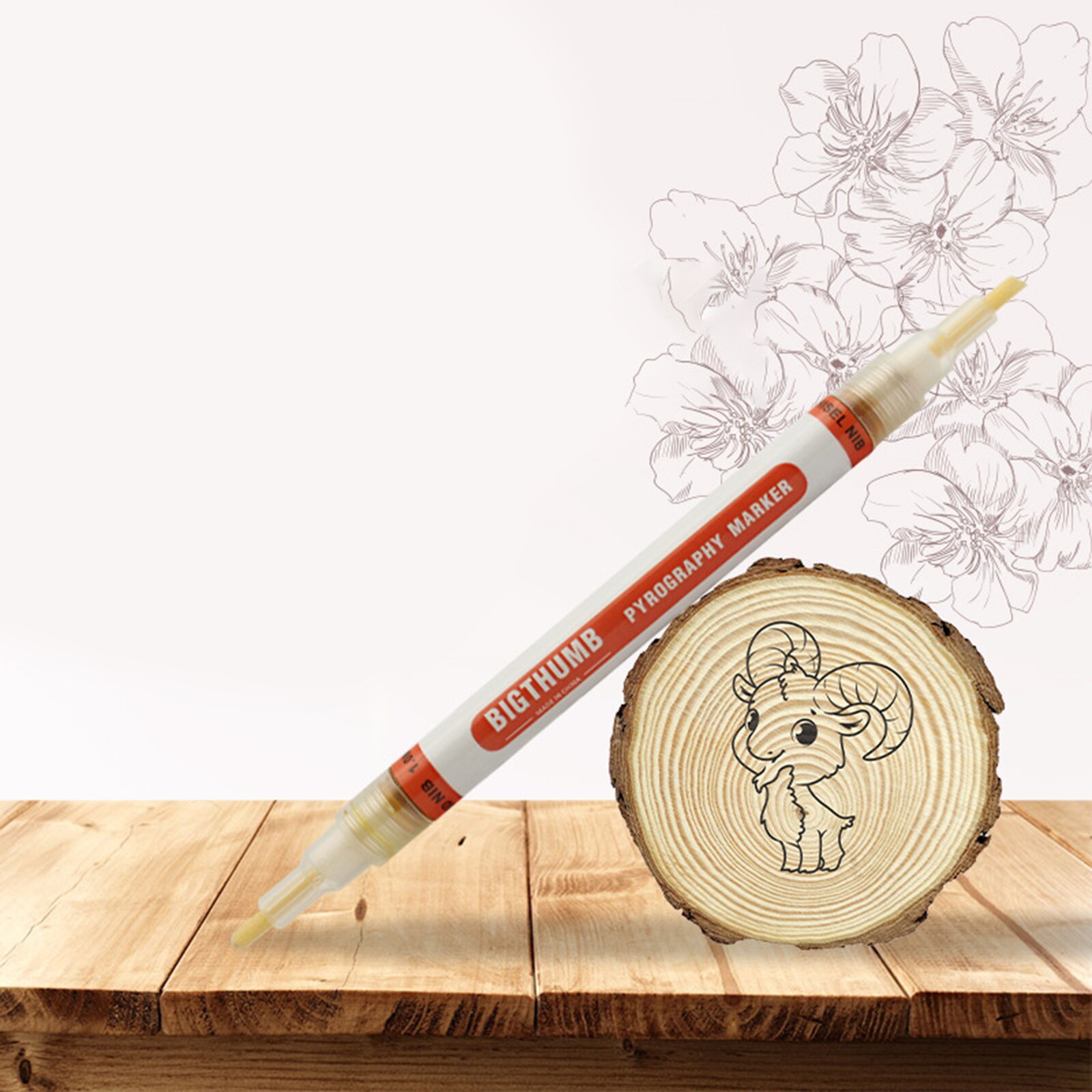 Rotulador de doble cabezal para quemar madera, rotuladores de pirograbado de Artesanal, herramientas de pintura, , papelería para oficina y escuela
