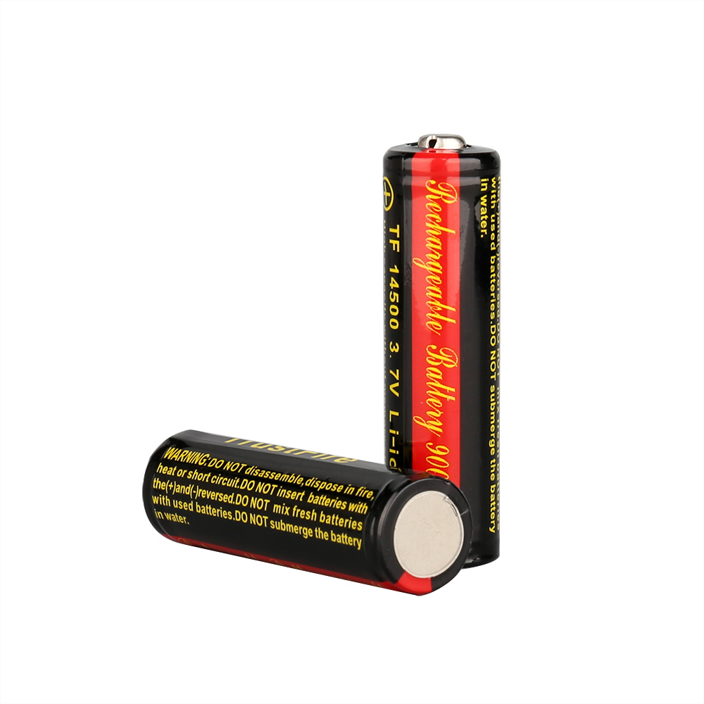 2 stk / lot trustfire-beskyttet 14500 3.7v 900 mah genopladelige lithium-batterier