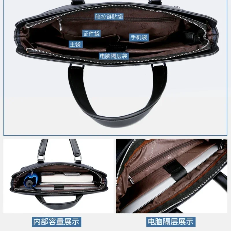 Handbags Office Male Executive Briefcase Large Luxury Tote Laptop Bag for Man Shoulder Messenger