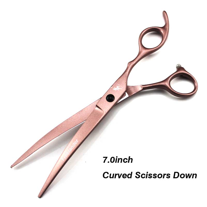 Hairdressing Scissors 7 Inch Gold Hair Salon Hair accessories Hair Set hairdressing shears: Curved Scissors Down