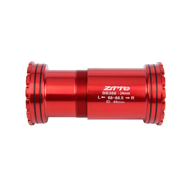 ZTTO MTB BB386 24 EVO Bike Bottom Bracket Threaded press fit bottom bracket for 46x86.5mm frame, 24mm crankset for MTB: BB386EVO24-red