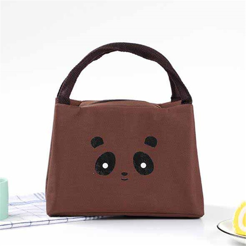 Portable Insulated Thermal Cooler Bento Lunch Box Tote Picnic Storage Bag Pouch Lunch Bags Icepack Container School Food Bags: Brown