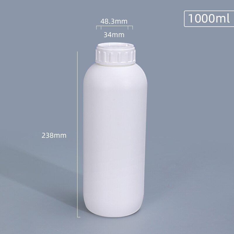 1PCS Round Reagent Bottles Empty Pesticide Bottle with Lid HDPE Material Refillable Bottle: 1000ML