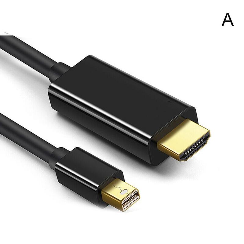 1,8 m Mini-DP-Display-Anschluss Thunderbolt 2 zu HDMI-kompatiblem Kabel Pro Adapter vergoldet für MacBook Mini Imac: schwarz