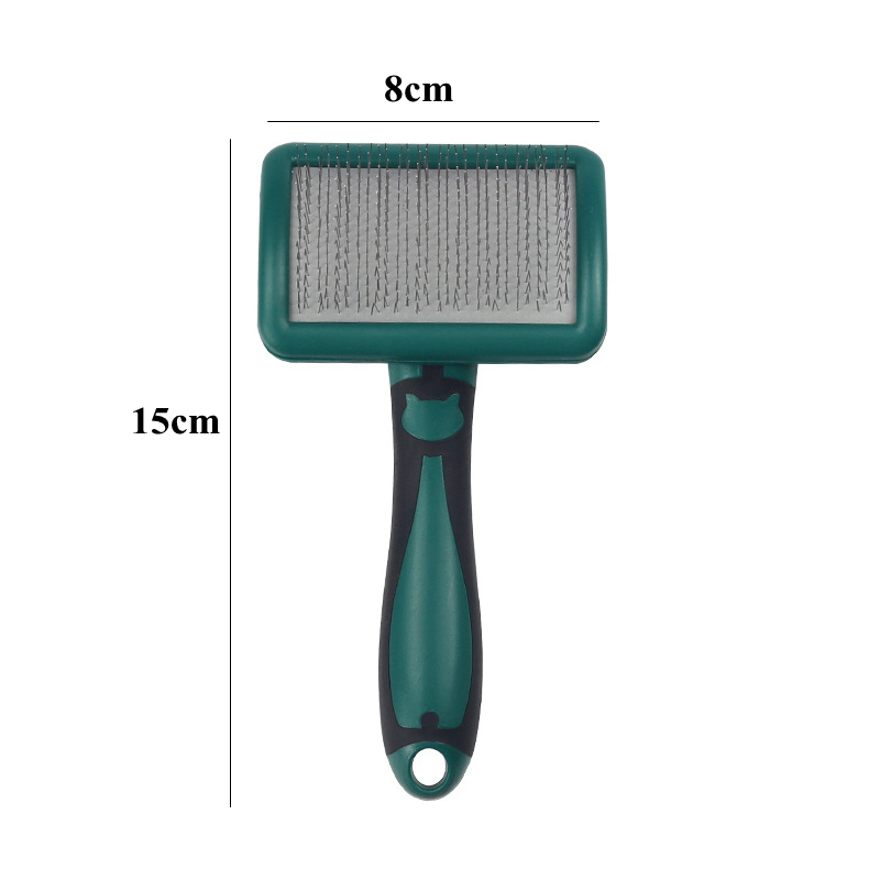 Cepillo para perros, peines de acero inoxidable para perros, cepillo de masaje para el cuidado de perros, utensilio para eliminar el pelo de mascotas, Herramientas de limpieza, peine para gatos con mango suave: YELLOW
