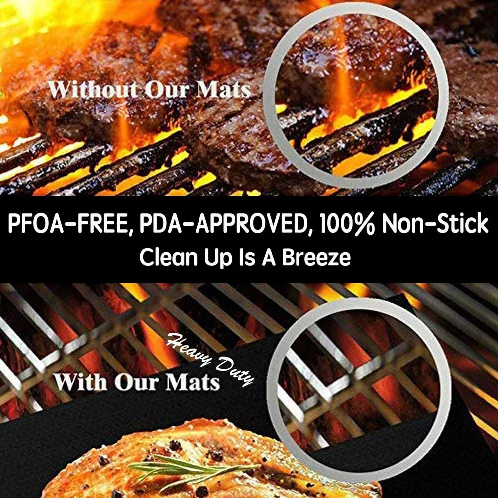 3-10 Pcs Non-stick BBQ Grill Mat 40*33cm Baking Mat BBQ Tools Cooking Grilling Sheet Heat Resistance Easily Cleaned Kitchen Tool