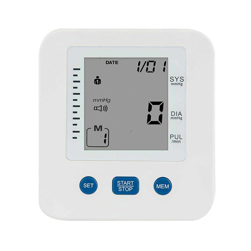 Esfigmomanómetro electrónico automático tipo brazo, esfigmomanómetro en inglés sin voz, pantalla Digital LCD