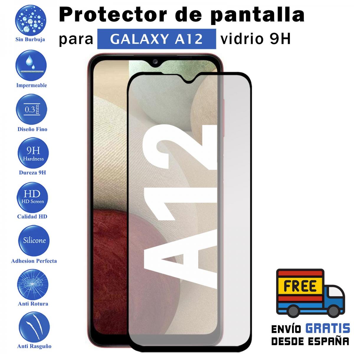 Samsung Galaxy Een 12 Zwart Gehard Glas Screen Protector 9H Voor Movil-Todotumovil