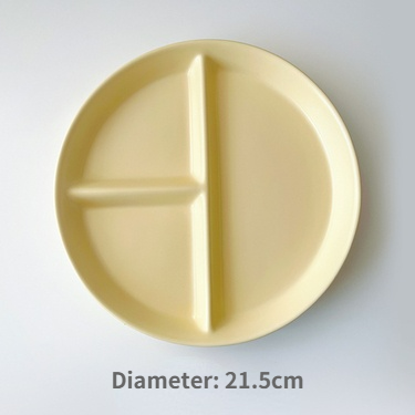 Ladycc Koreaanse Matte Ronde Eettafel Plaat Keramische Drie Raster Plaat Fruit Ontbijt Platte Plaat Kinderen Eetkamer Plaat: B