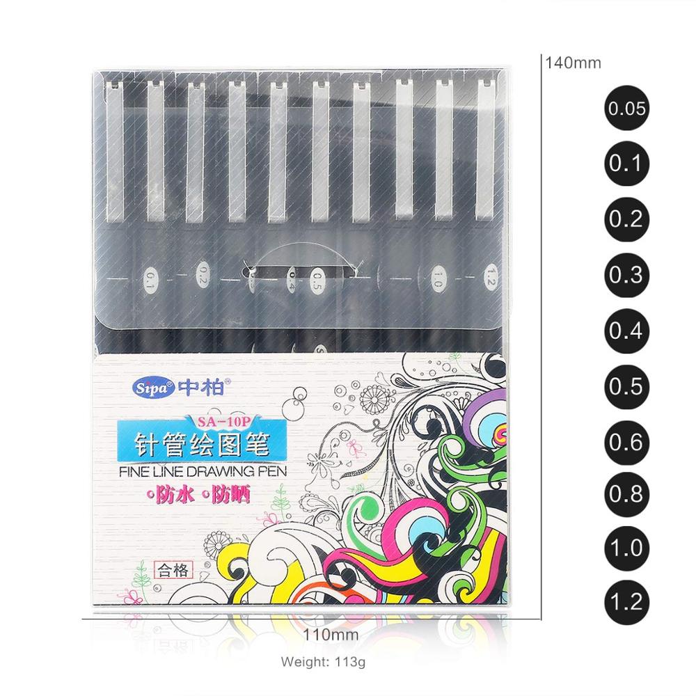 JIANWU 8 stücke oder 10 stücke/set Berufs grafik stift marker stift Art Hand gezogen stift journal stift malerei schule liefert: SA-10P 10pcs