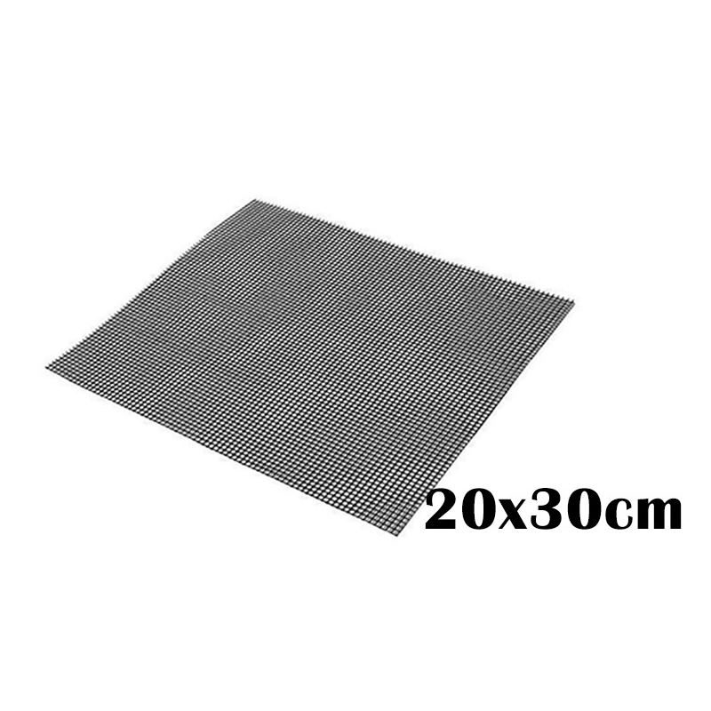Heat-resistant Silicone Baking Pan Mat Hollow Grid Grilling Mat BBQ Mesh High Temperature Resistant Baking Sheet Barbecue Net: 20x30cm / 3pcs