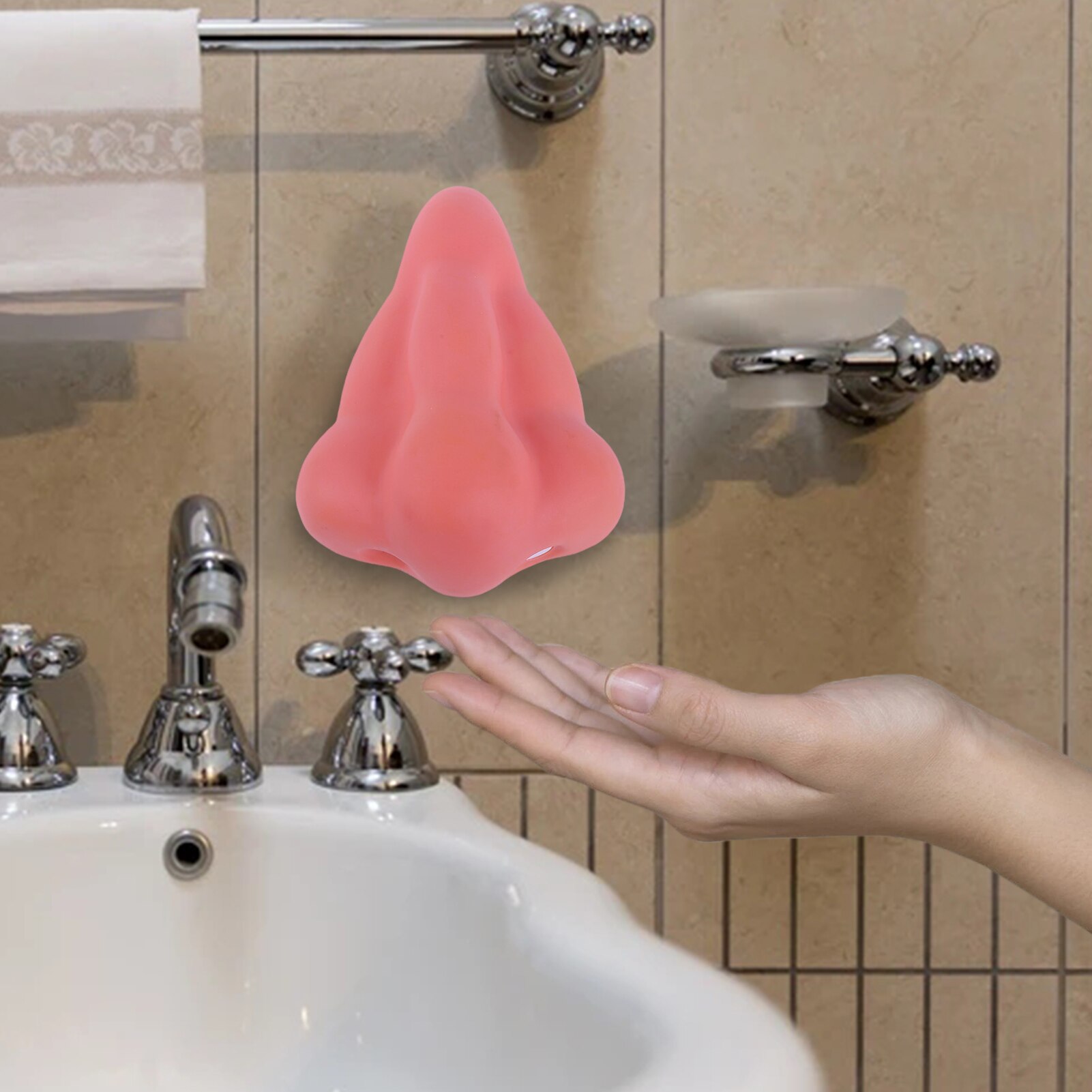 Duży nos mydło w płynie maszyna nos przyssawka prysznic dozownik robić żelu strąk prysznic akcesoria łazienkowe