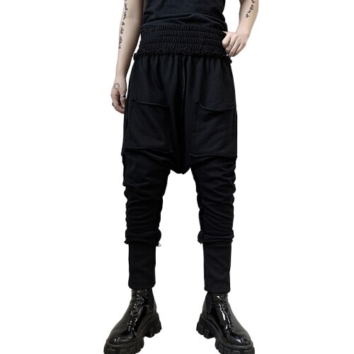 Heren streetwear vintage casual broek hiphop punk gothic stijl laag kruis harem broek heren joggingbroeken joggingbroeken midweight: Ik