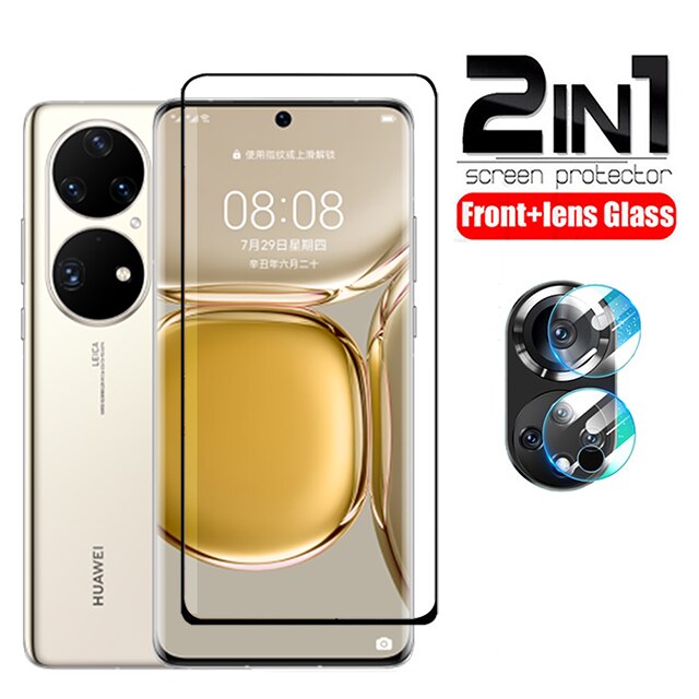 6 In 1 Screen Protector Beschermende Glas Voor Huawei P50 Pro Terug Camera Lens Film Gehard Glas Op Huawei P50 pro Glas: 2 in1 Black / P50