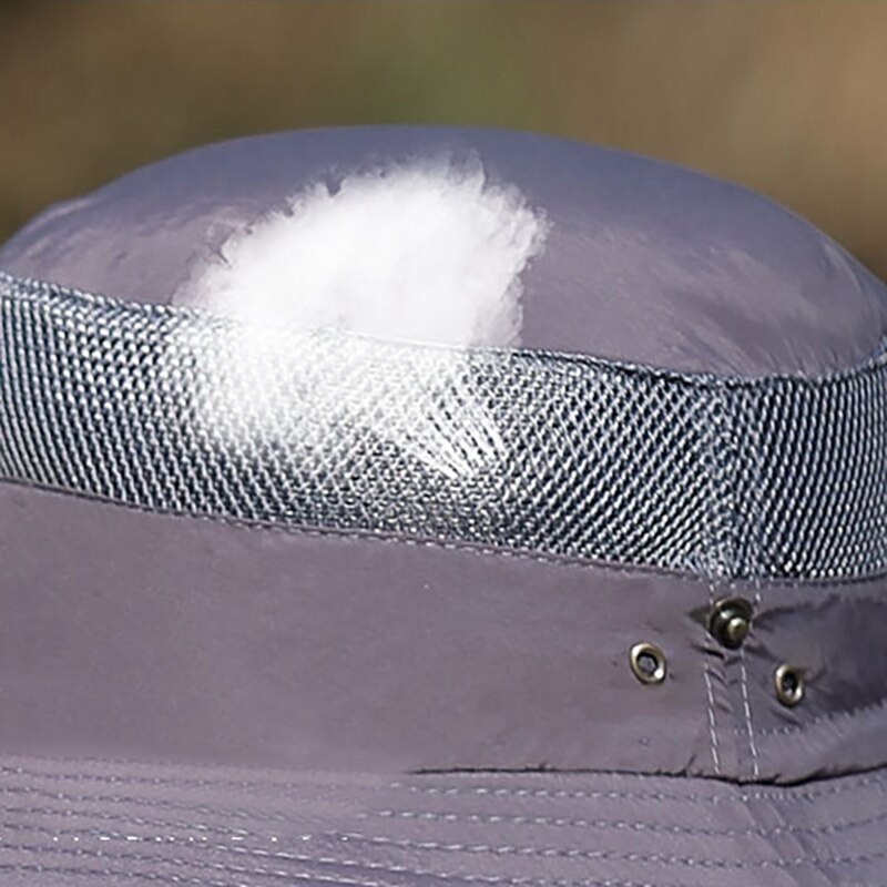 Balde chapéu de secagem rápida leve dobrável sombrinha ao ar livre pescador boné com queixo corda caqui