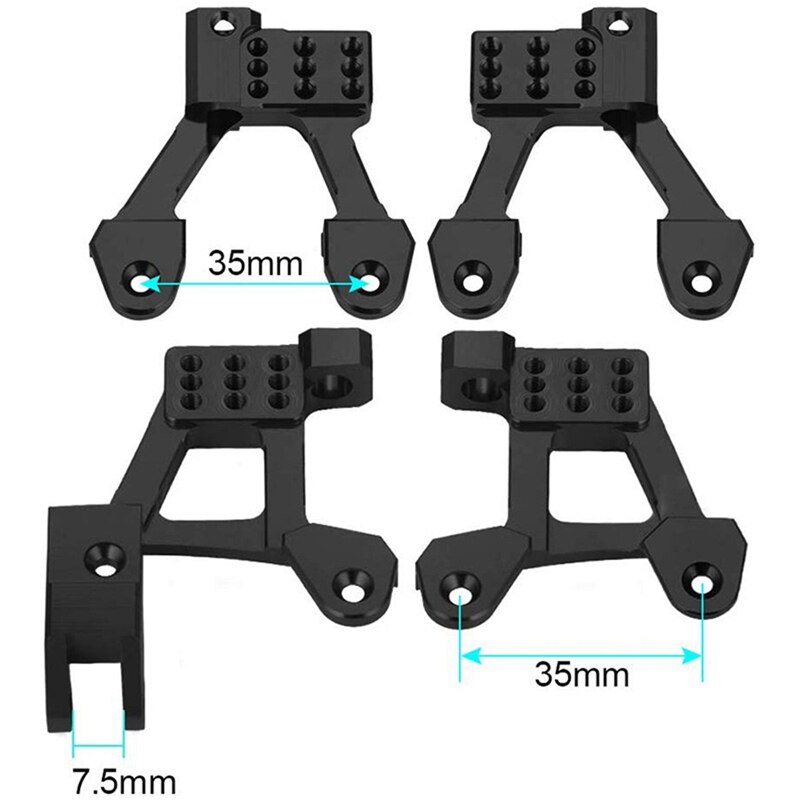 Amortiguador trasero y delantero de aluminio 4 Uds. Para AXIAL SCX10 II 90046 negro y 2 uds 100mm amortiguador interno