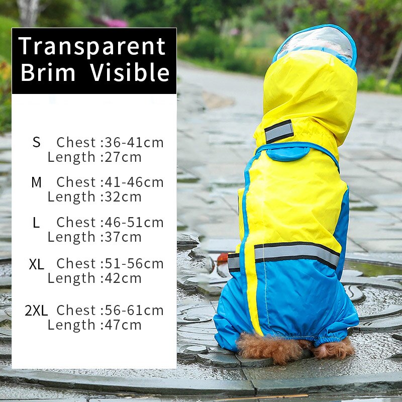 Hoopet Hond Regenjas Jumpsuit Regenjas Voor Honden Pet Mantel Kleine Hond Kat Chihuahua Teddy Waterdichte Jas: YELLOW / L