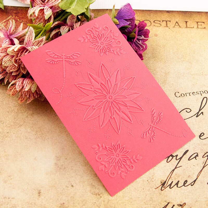Flowers Dragonfly Embossing folders Plastic Template for DIY Scrapbooking Crafts Making Photo Album Card Decoration
