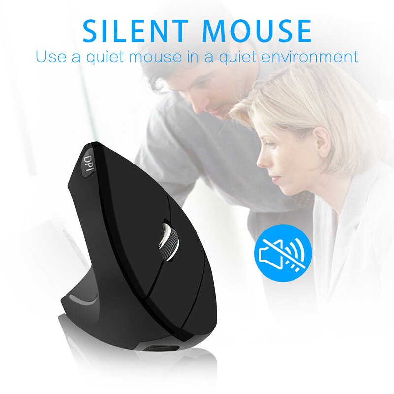 Wireless Left-handed Mouse Ergonomic Optical Vertical Gaming Mouse Rechargeable 1600DPI 5D Mice Mouse For Laptop PC