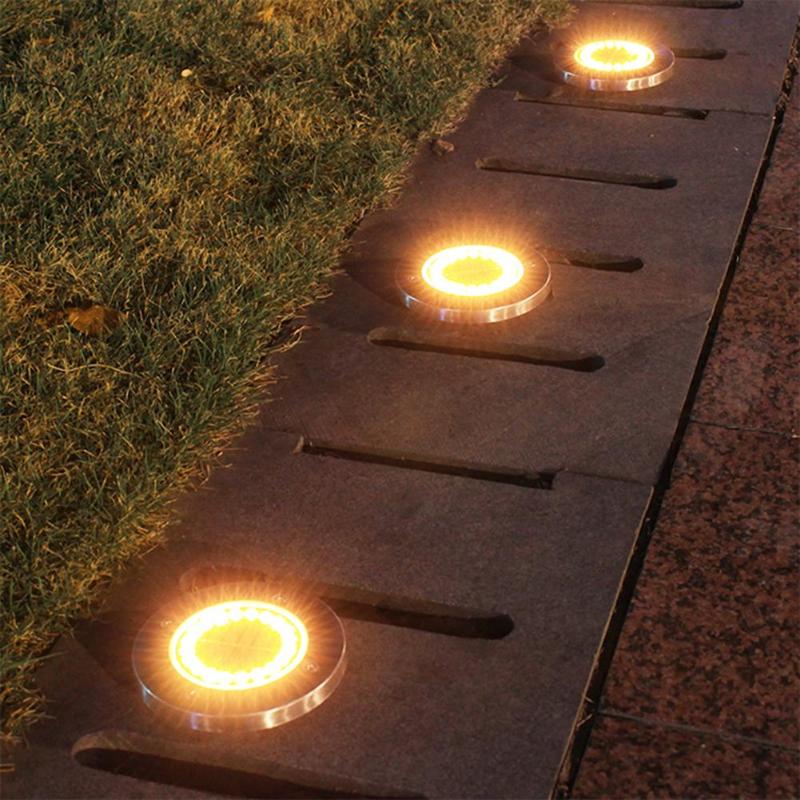 Lámpara Solar enterrada de 20 LED, luces de tierra impermeables, decoración de sendero de jardín para exteriores, lámpara subterránea, iluminación de acera IP65