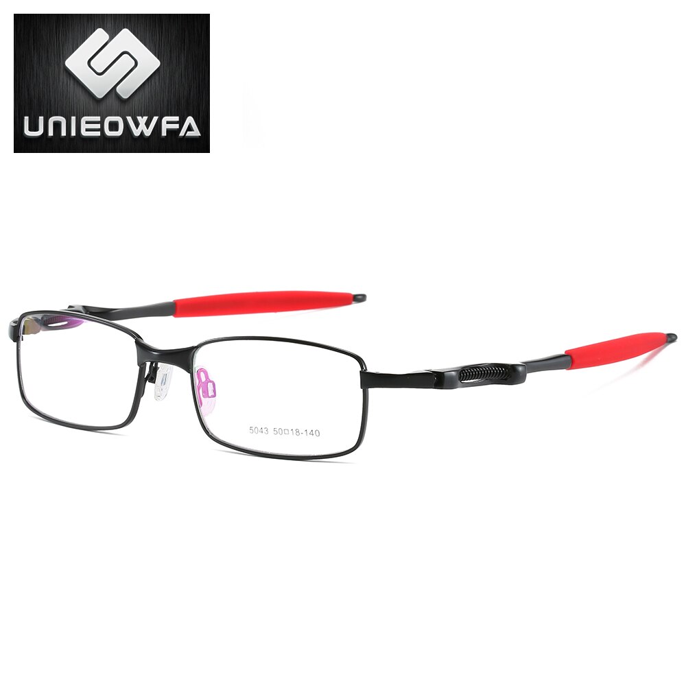 Sport Steampunk Optical Eyeglasses Frame Men Alloy Prescription Glasses Frame Men Myopia Clear Transparent Full Frame Eyewear: C1 Red